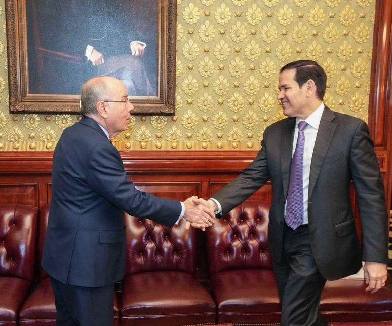 O ministro Mauro Vieira participa de reuni&atilde;o com o Secret&aacute;rio de Estado dos Estados Unidos da Am&eacute;rica, Marco Rubio