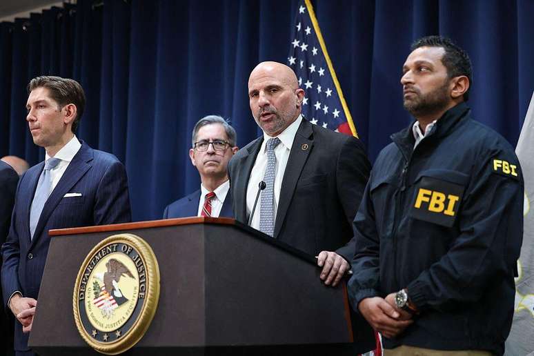 US Department of Justice and FBI during press conference this Thursday (10/23) US Department of Justice and FBI during press conference this Thursday (10/23)