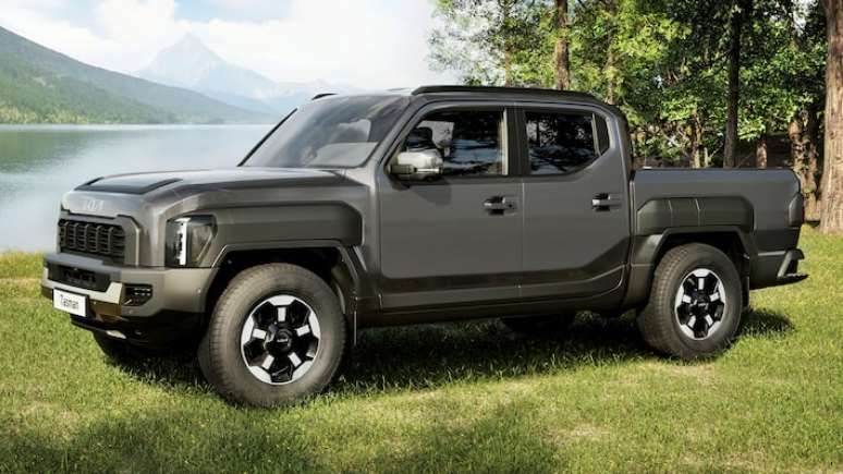 Primeira picape da hist&oacute;ria da Kia vai desembarcar no Brasil no in&iacute;cio de 2026 em vers&atilde;o 4x4 a diesel