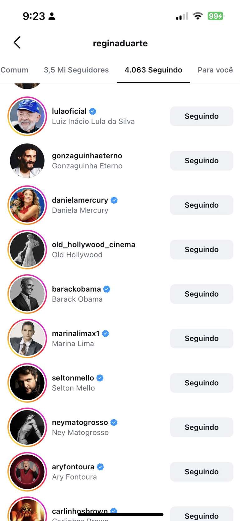 Has it changed? Regina Duarte starts following President Lula on Instagram Has it changed? Regina Duarte starts following President Lula on Instagram