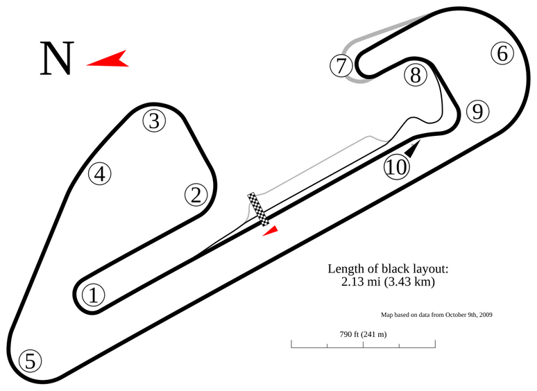 Mapa da pista do aut&oacute;dromo Internacional Orlando Moura