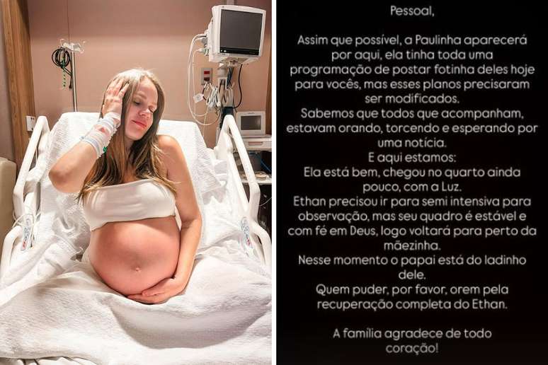Former BBB Paulinha gives birth to twins; one of the children is in semi-intensive care