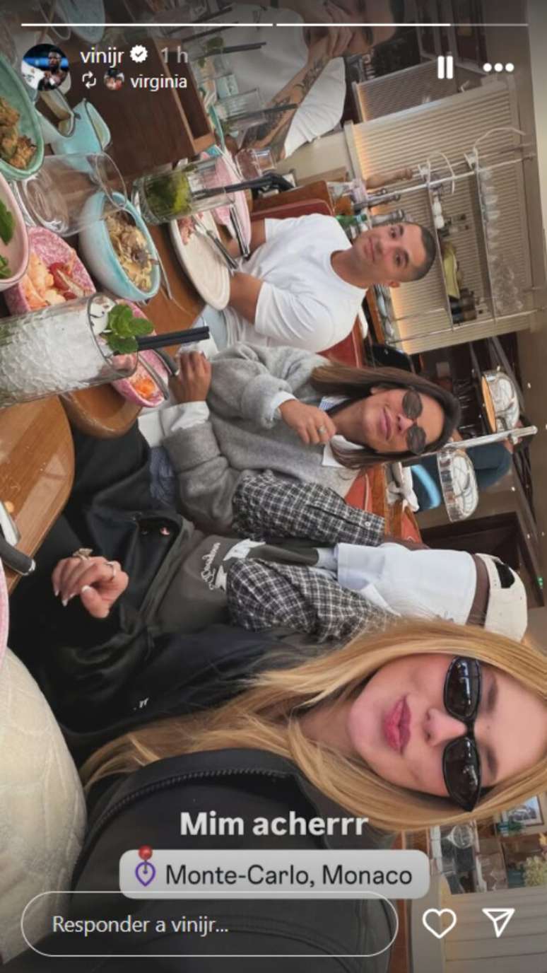 Vini Jr. reposta foto de Virg&iacute;nia em que aparece 'mascarado'