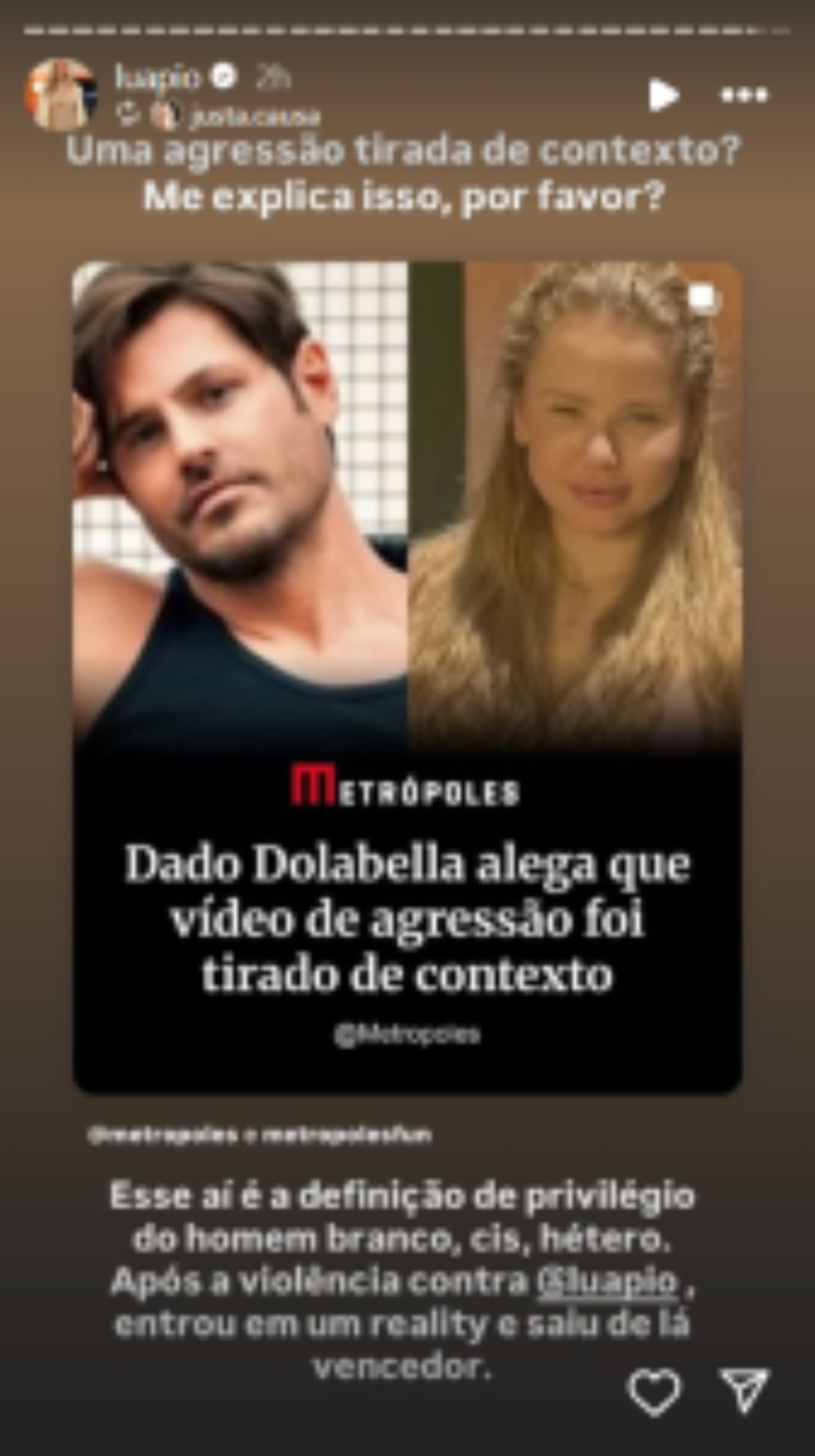 Luana Piovani talks about the Dado Dolabella case: ‘Are you going to wait for someone to die?’ Luana Piovani talks about the Dado Dolabella case: ‘Are you going to wait for someone to die?’