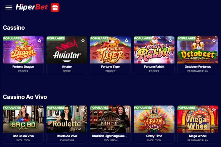 Casa tem ofertas em esportes e também em cassino