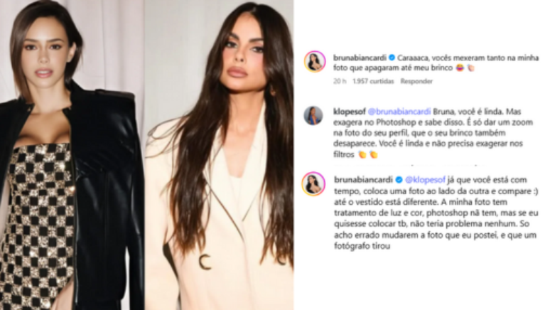 Bruna Biancardi rebate acusação de que edita suas fotos