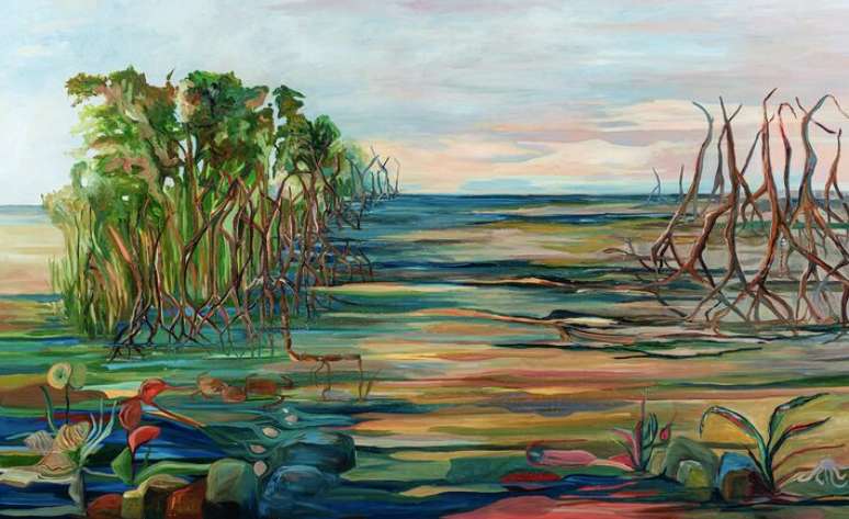 'O Futuro Foi Ontem II', de Sara Bittante, em exposi&ccedil;&atilde;o na mostra 'Belezas s&atilde;o coisas acesas por dentro', do Ateli&ecirc; Casa Um.