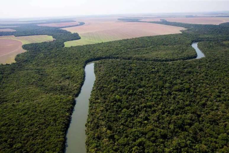 Sobrevoo mostra região entre as cidades de Sinop e Brasnorte, em Mato Grosso