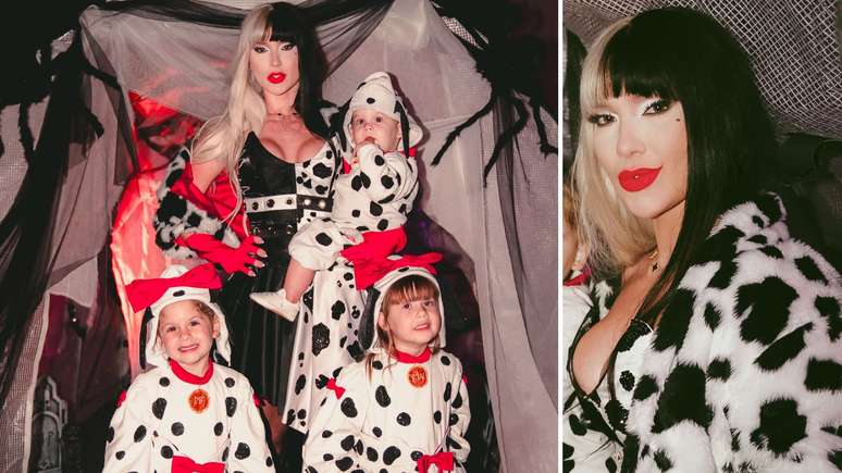 Virg&iacute;nia de Cruela e filhos de d&aacute;lmatas (Fotos: Reprodu&ccedil;&atilde;o/Instagram)