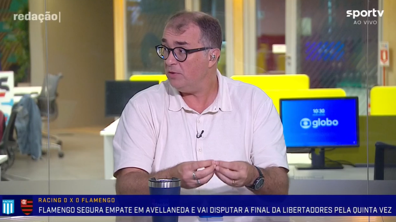 Carlos Eduardo Eboli durante o Redação Sportv