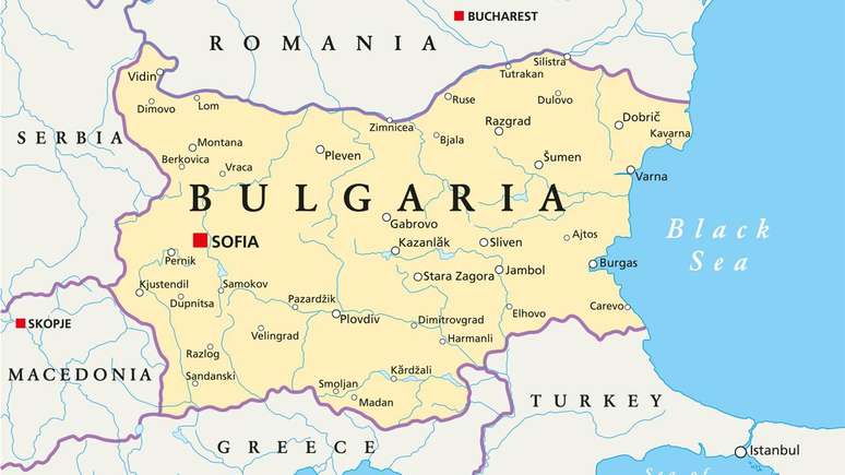 Mapa pol&iacute;tico da Bulg&aacute;ria &ndash; depositphotos.com / Furian