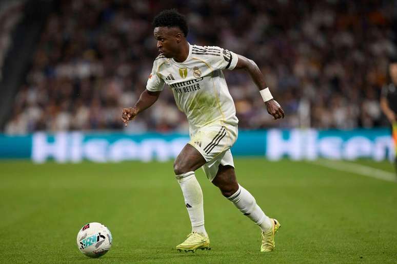 Vinicius Júnior (Real Madrid) durante jogo contra o Valencia, no dia 01.11.2025 
