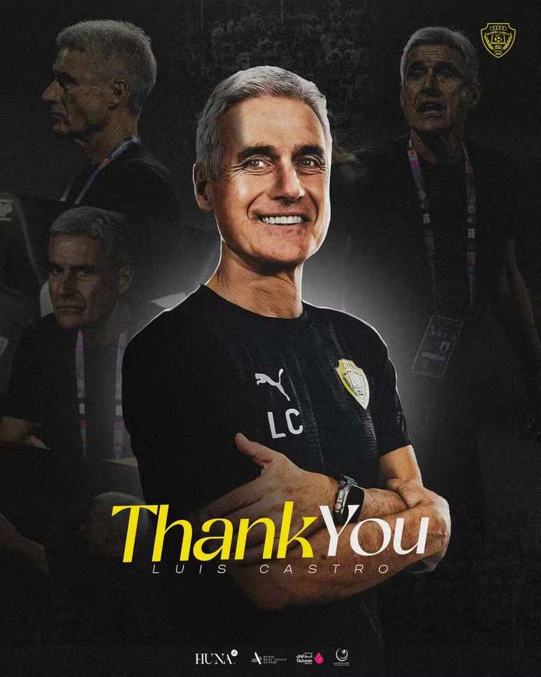 Al-Wasl publicou nas redes sociais agradecimento ao t&eacute;cnico Lu&iacute;s Castro &ndash;