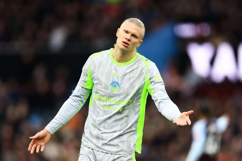 Erling Haaland (Manchester City) durante jogo contra o Aston Villa, no dia 26.10.2025 