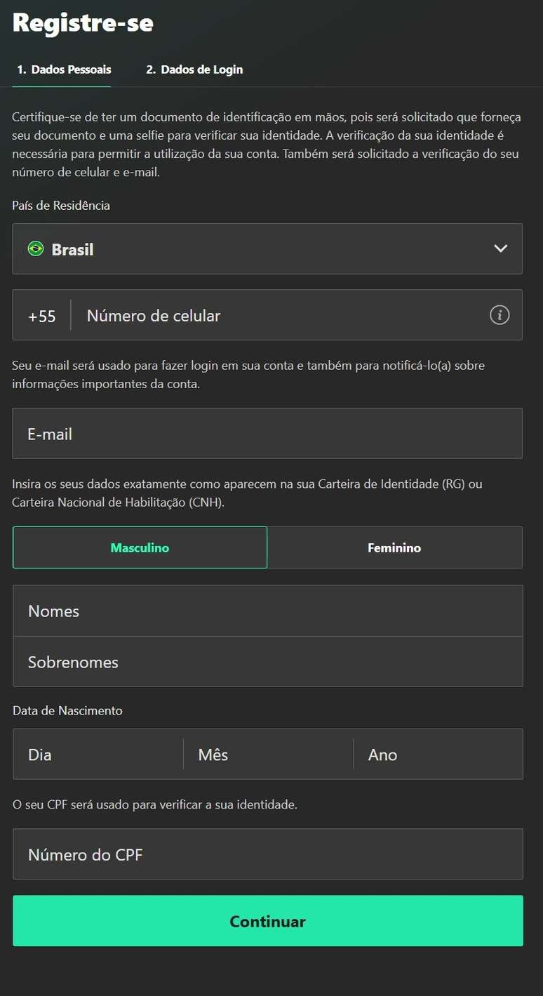 Se desejar, use o código TERRA365* ao se cadastrar na bet365. A captura de tela foi feita em 6/11/25