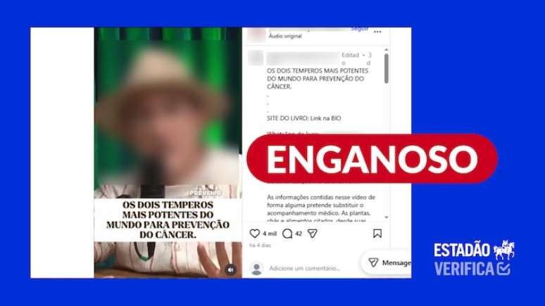 Especialista entrevistada pelo Verifica explicou que nenhum tempero ou erva, isoladamente, tem capacidade de prevenir o câncer, que tem origem multifatorial