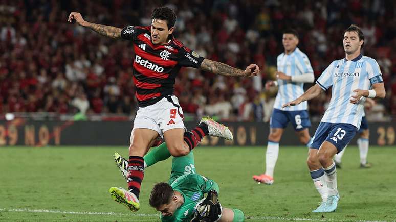 Pedro durante jogo do Flamengo