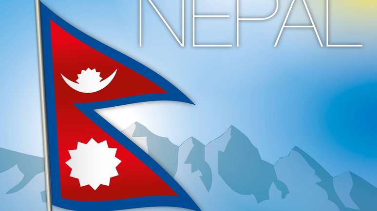 O formato triangular da bandeira do Nepal remonta a antigas tradições e símbolos utilizados no território himalaio – depositphotos.com / frizio