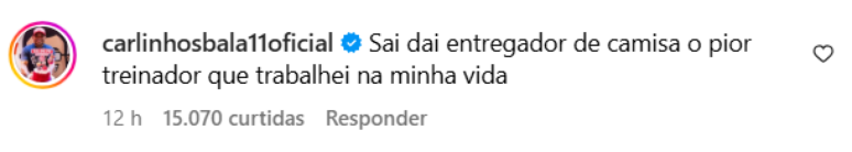Carlinhos Bala critica Oswaldo de Oliveira