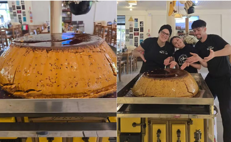 Pudim gigante viralizou nas redes sociais