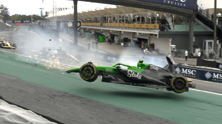 Batida forte de Gabriel Bortoleto durante Sprint Race em Interlagos 