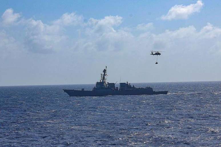 Destróier USS Stockdale (DDG 106) no Mar do Caribe, em 29 de setembro de 2025