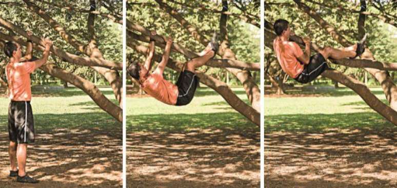 Suspensão e puxada na árvore (Foto: Nelson Toledo)