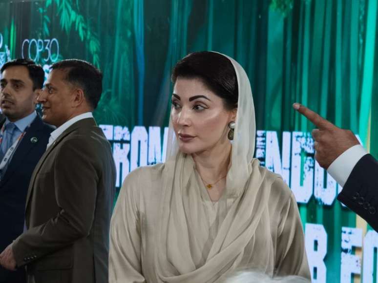 Maryam Nawaz, ministra-chefe de governo em Punjab, e próxima na linha sucessória do governo do Paquistão.
