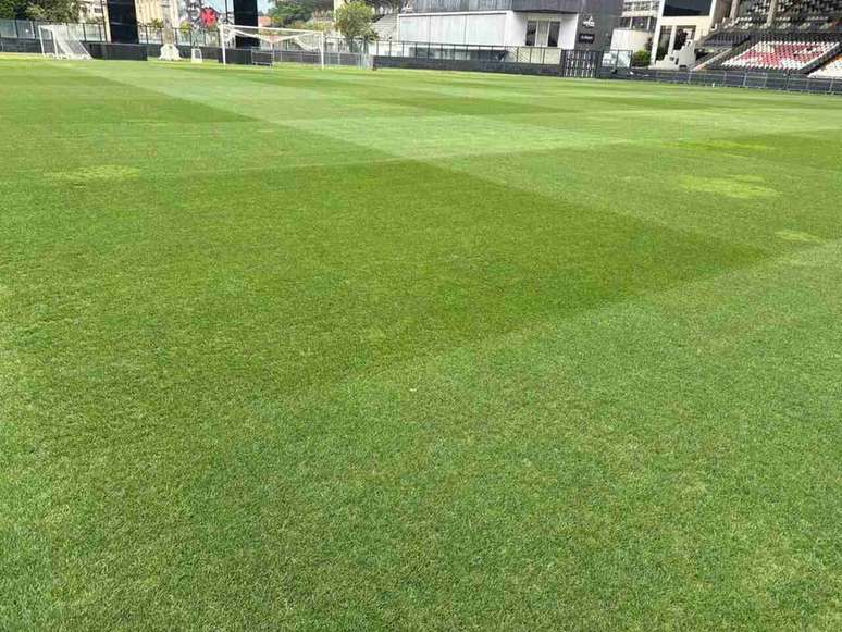 O gramado de S&atilde;o Janu&aacute;rio passou por manuten&ccedil;&atilde;o no m&ecirc;s passado e agora ser&aacute; trocado integralmente &ndash;