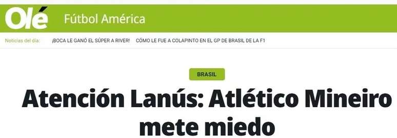 Diário Olé alerta sobre o momento do Galo –
