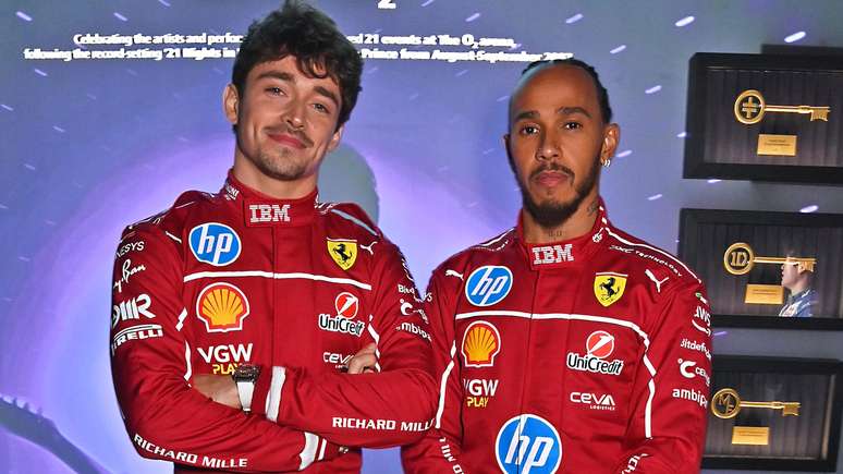 Charles Leclerc e Lewis Hamilton no começo da temporada de 2025 