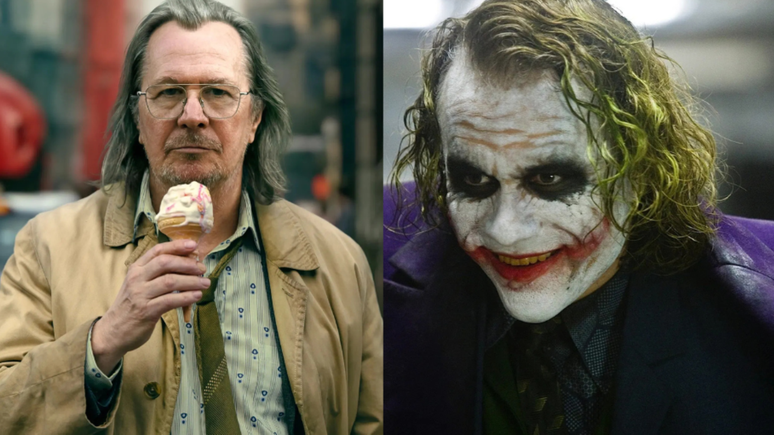 Gary Oldman em 'Slow Horses' e Heath Ledger em 'Batman: O Cavaleiro das Trevas'