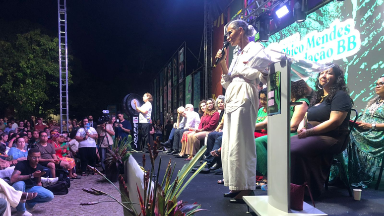 Marina Silva em evento da COP 30 em homenagem a Chico Mendes