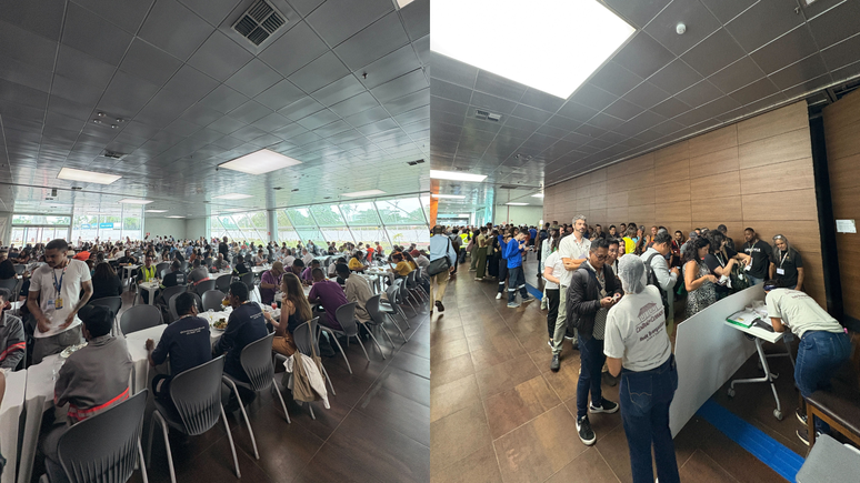 Refeit&oacute;rio lotado e longas filas para alimenta&ccedil;&atilde;o na COP30