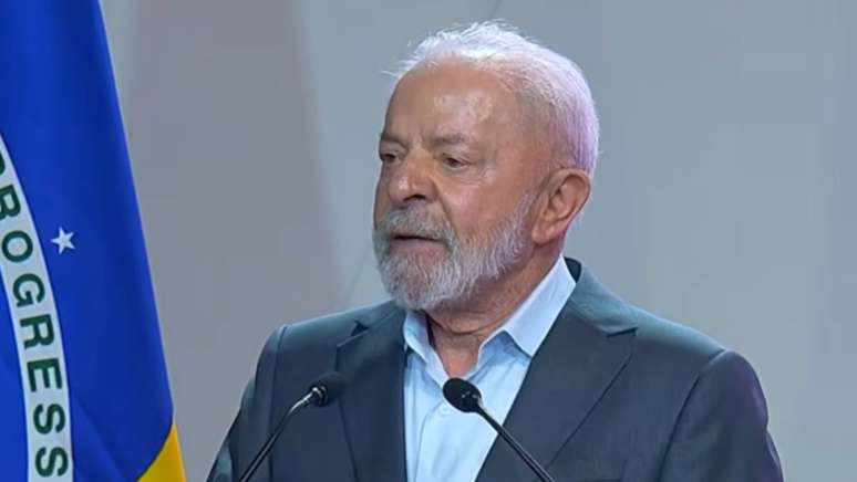 O presidente Luiz Inácio Lula da Silva (PT) durante discurso de abertura da COP30 em Belém (PA)