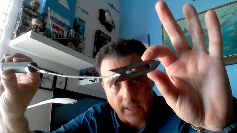 Os cientistas marcam os tubarões com sondas como esta