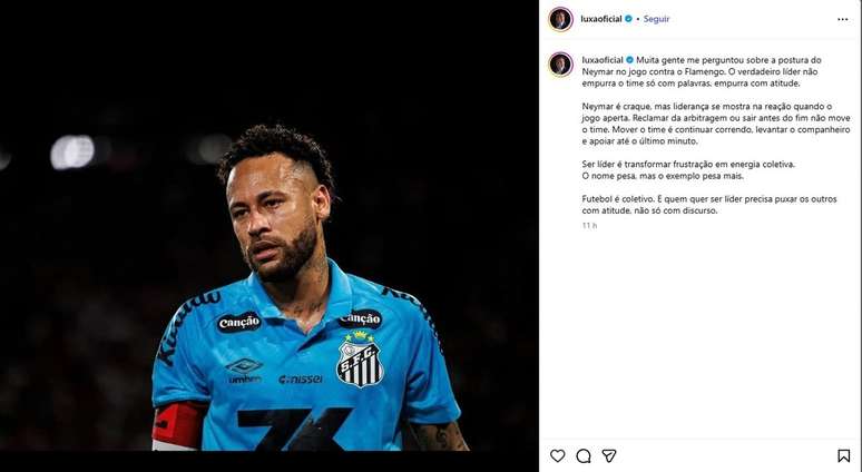 Luxemburgo posta sobre Neymar em seu perfil &ndash;