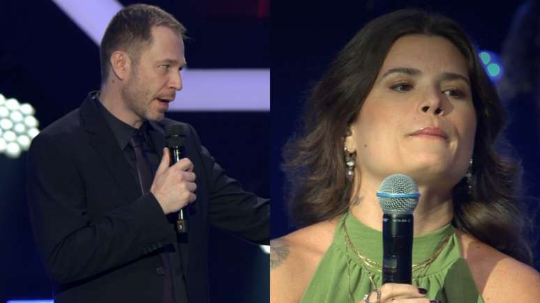 Tiago Leifert e Kamatos no The Voice Brasil (Reprodu&ccedil;&atilde;o/SBT)