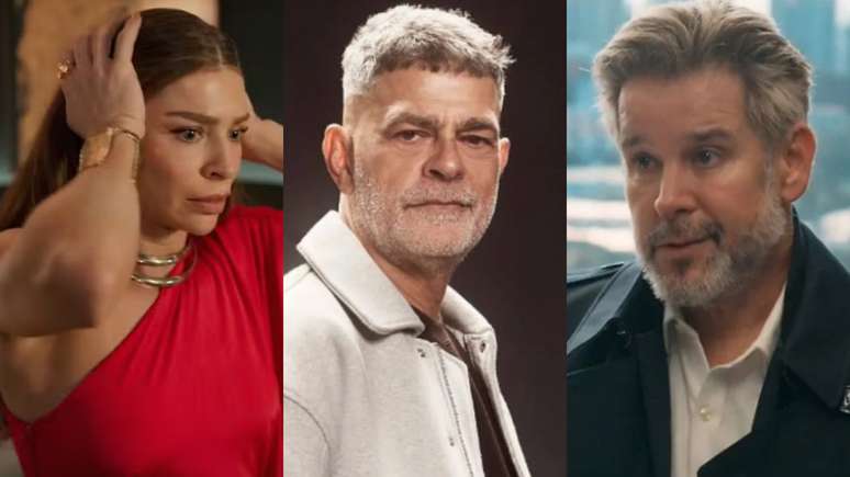 Arminda (Grazi Massafera), Rog&eacute;rio (Eduardo Moscovis) e Ferette (Murilo Ben&iacute;cio) de Tr&ecirc;s Gra&ccedil;as (Reprodu&ccedil;&atilde;o/TV Globo/Instagram)