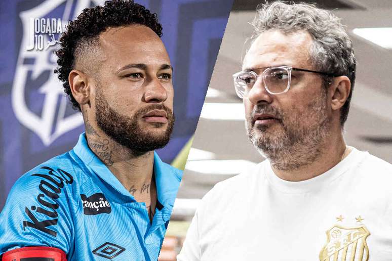 Neymar recebe apoio do diretor Alexandre Mattos – Fotos: Raul Baretta/ Santos
