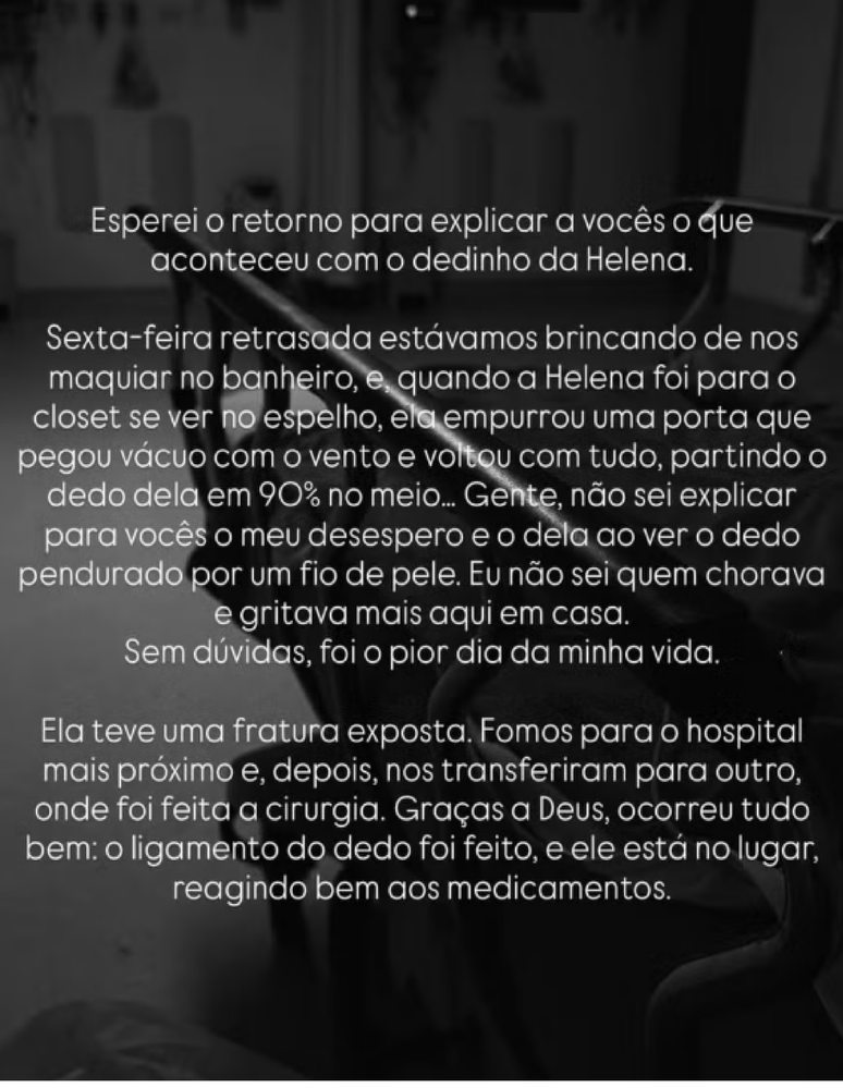 Relato de Amanda Kimberlly nas redes sociais