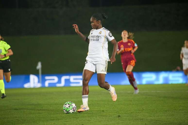 Linda Caicedo (Real Madrid) durante jogo contra a Roma, no dia 08.10. 2025 