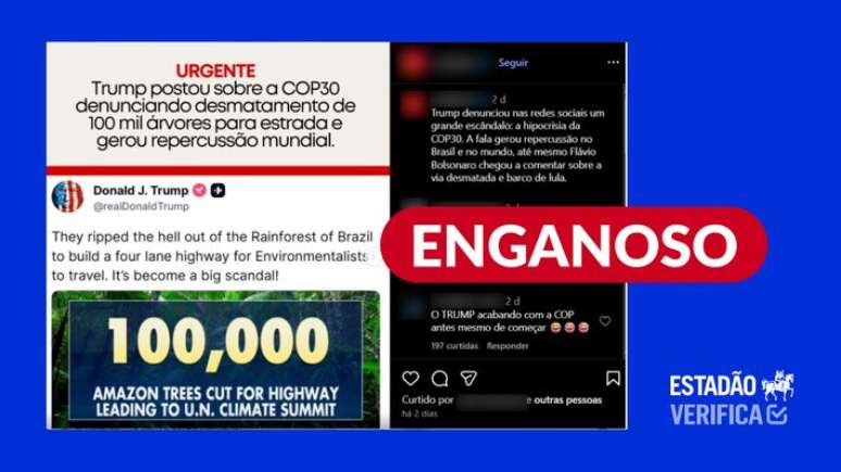 Avenida no Pará criticada por Trump não foi planejada para COP-30