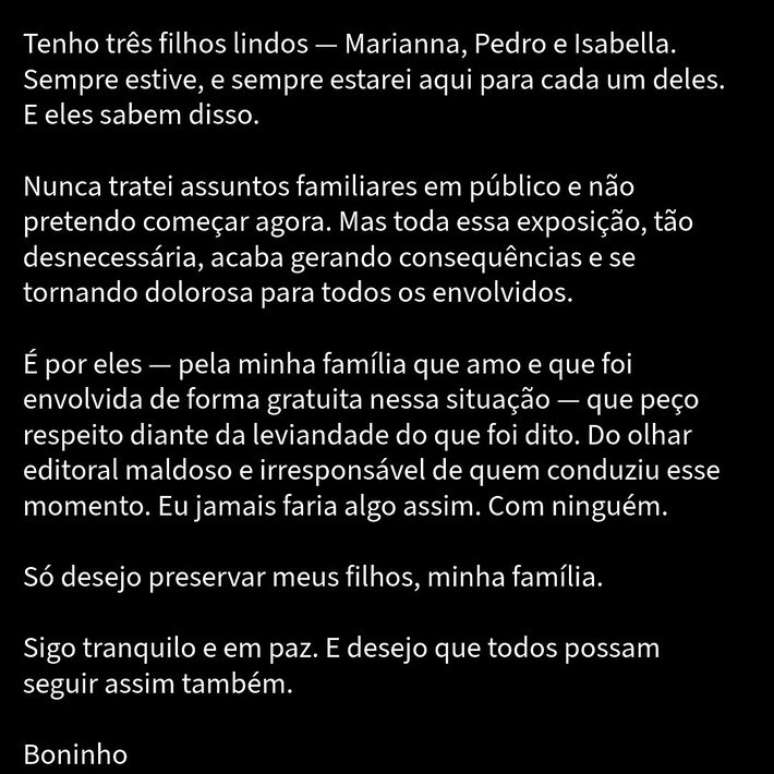 Após Narcisa o acusar de ser ‘péssimo pai’, Boninho pediu respeito e disse que não costuma expor assuntos familiares em público
