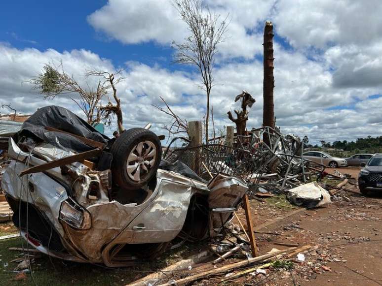 Tornado causa destruição e deixa 7 mortos em Rio Bonito do Iguaçu, no Paraná. Foto: Rubens Anater/Estadão
