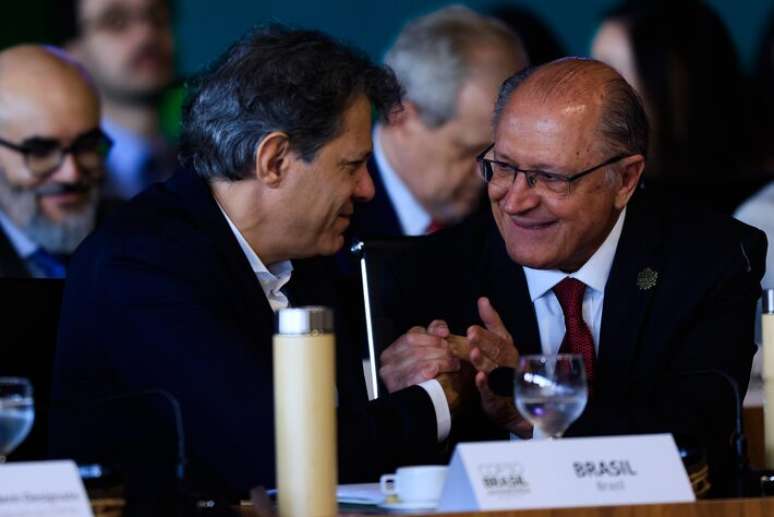 Os ministros Fernando Haddad e Geraldo Alckmin