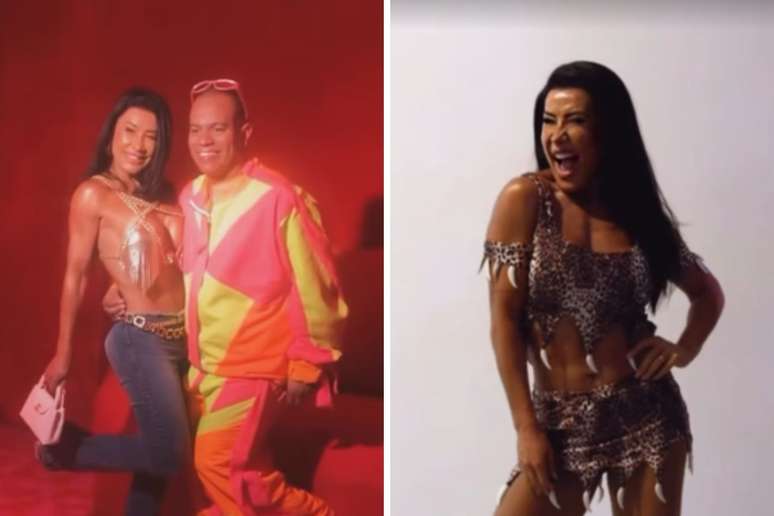 Scheila Carvalho posa com Willian | Scheila posa antes de subir ao palco