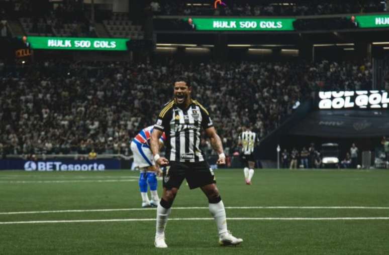 Hulk marcou o primeiro gol do Atlético no empate com o Fortaleza –