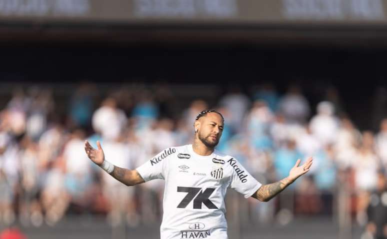 Faixa com cobrança a Neymar foi colocada na frente do CT do Santos.