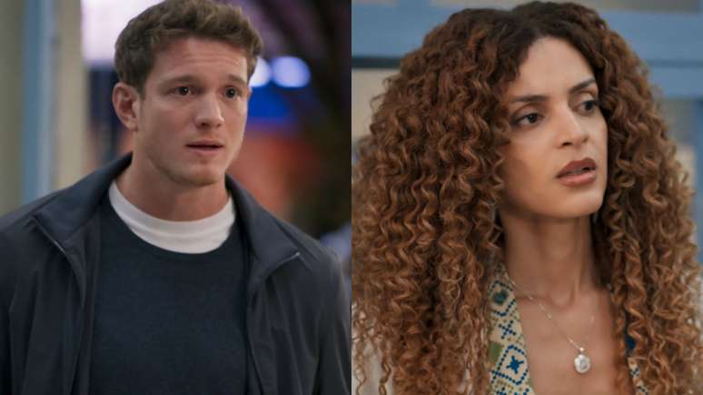 Leonardo (Pedro Novaes) e Viviane (Gabriela Loran) de Três Graças (Reprodução/TV Globo)